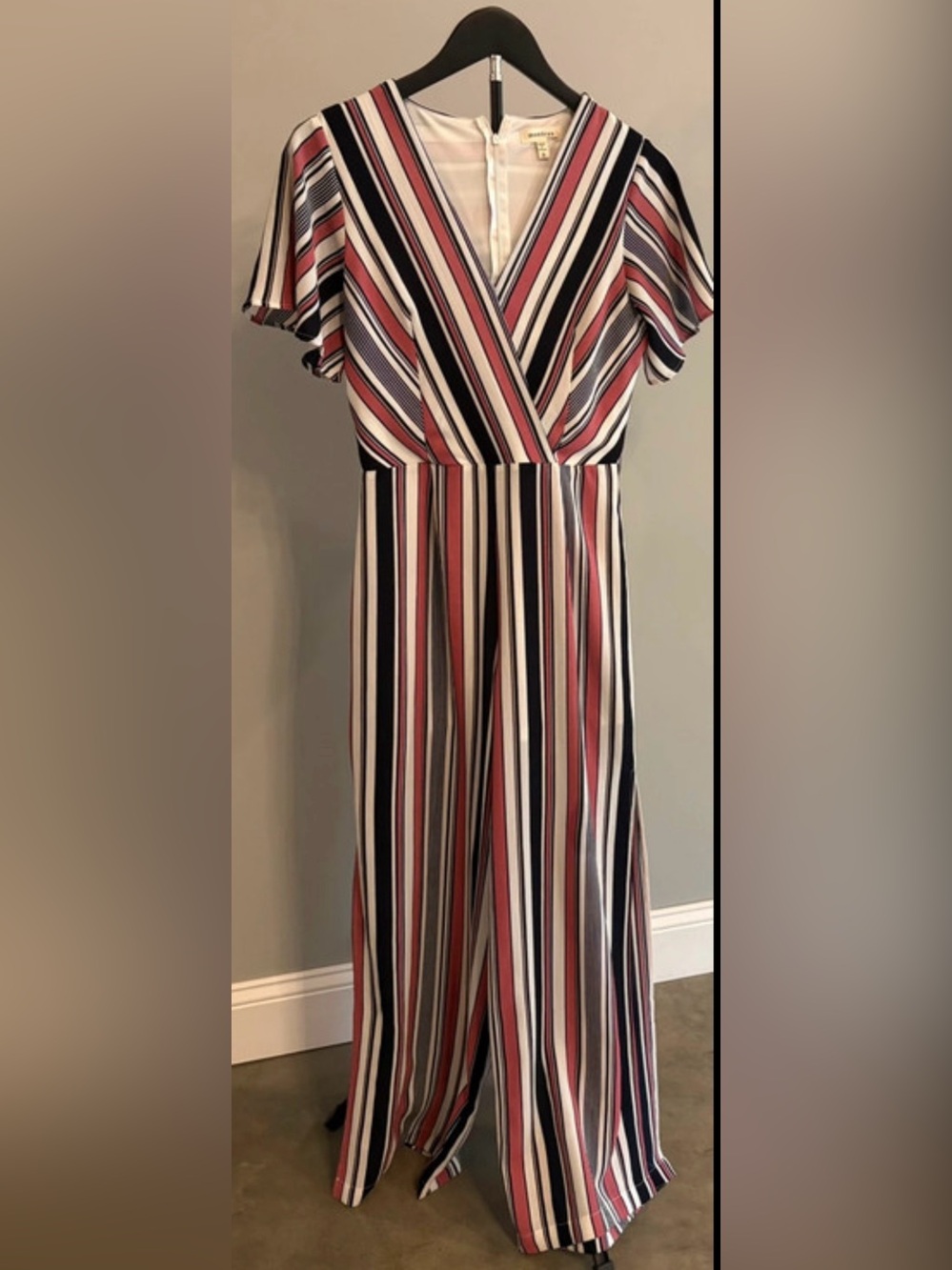 Monteau Striped one piece jumpsuit Size Small Like New